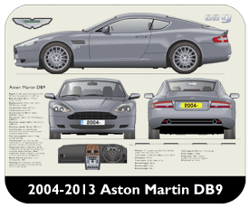 Aston Martin DB9 2004-13 Place Mat, Small